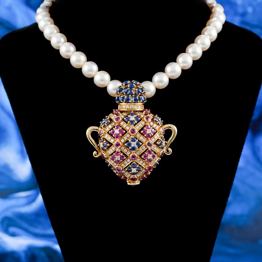Akoya Pearl Necklace, Gemstone Enhancer