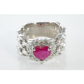 1.21ct Ruby and Diamond Ring