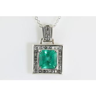 3.41ct Colombian Emerald and Diamond Pendant