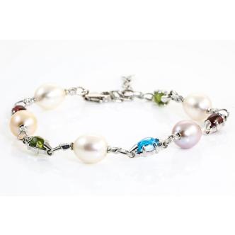 Pearl and Multi Gemstone Bracelet