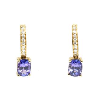 3.15ct Tanzanite and Diamond Earrings
