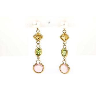 Mikimoto Pearl and Mixed Gemstone Earrings