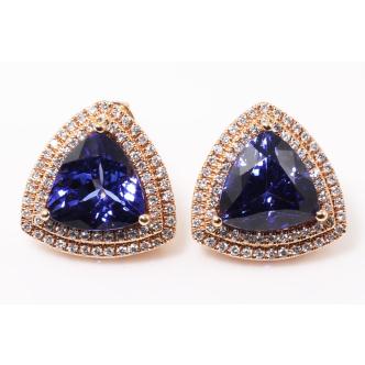 7.38ct Tanzanite and Diamond Earrings