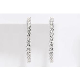 4.96ct Diamond Hoop Earrings