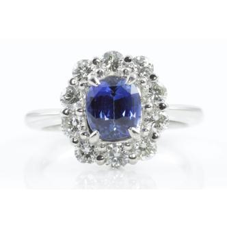1.56ct Sapphire and Diamond Ring