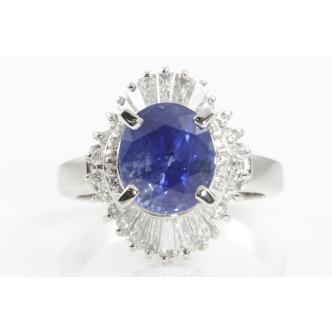 4.13ct Sapphire and Diamond Ring