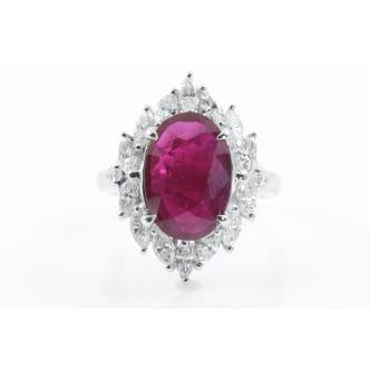 4.10ct Ruby and Diamond Ring