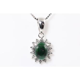 0.74ct Jade and Diamond Pendant