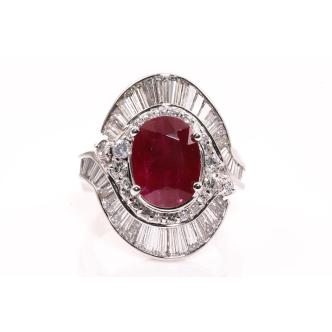 5.45ct Ruby and Diamond Ring GSL