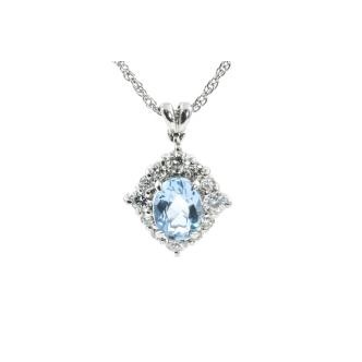 0.65ct Aquamarine and Diamond Pendant