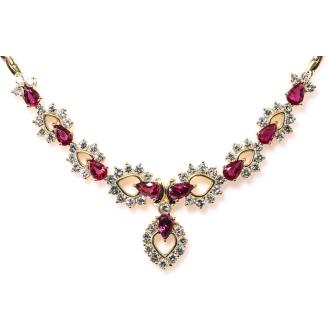 3.51ct Ruby and Diamond Necklace
