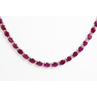 25.00ct Ruby and Diamond Necklace