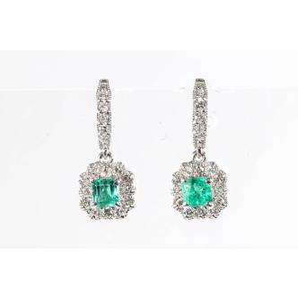 0.52ct Emerald and Diamond Earrings