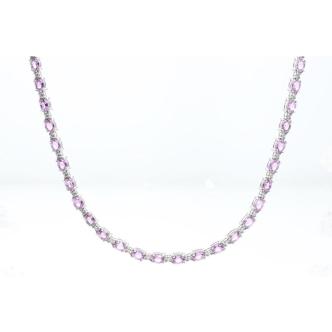 15.80ct Pink Sapphire and Diamond Necklace