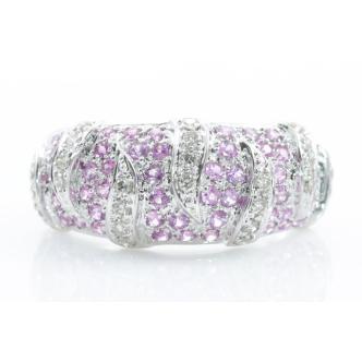 0.65ct Pink Sapphire and Diamond Ring