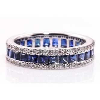 Sapphire and Diamond Full Hoop Ring