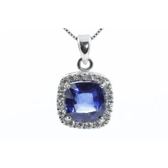 2.71ct Sapphire and Diamond Pendant