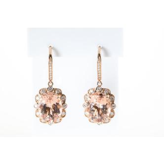 13.07ct Morganite and Diamond Earrings