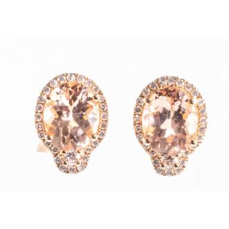 5.40ct Morganite and Diamond Earrings