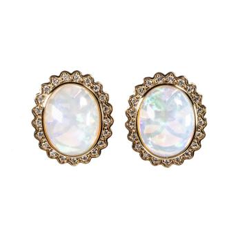 11.20ct Opal and Diamond Earrings