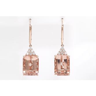 19.29ct Morganite and Diamond Earrings