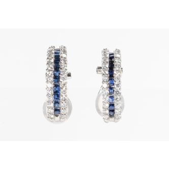 1.30ct Sapphire and Diamond Earrings
