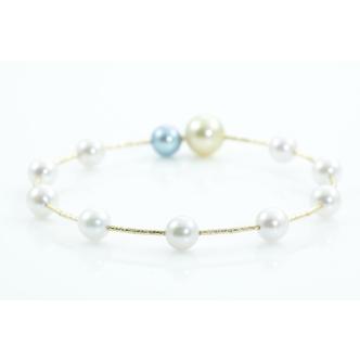 Mixed Pearl Wire Bangle