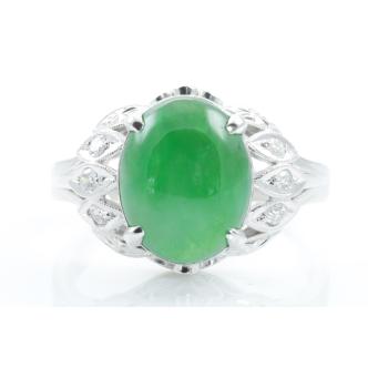 3.92ct Jade and Diamond Ring