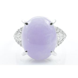 16.92ct Lavender Jade & Diamond Ring