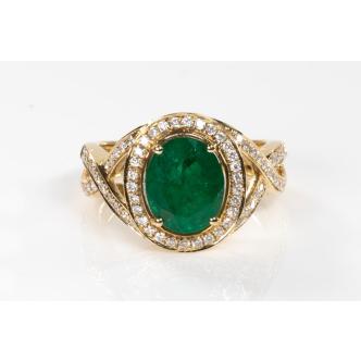 2.40ct Emerald and Diamond Ring
