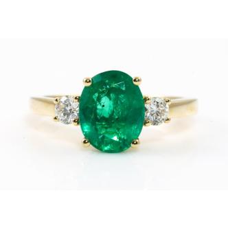 2.19ct Emerald and Diamond Ring