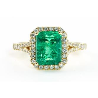 2.55ct Emerald and Diamond Ring