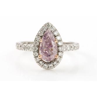 1.03ct Fancy Purple Pink Diamond Ring GIA