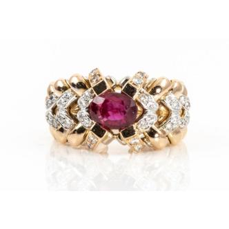 1.10ct Ruby and Dimond Ring