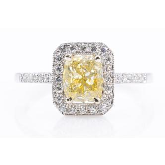 1.51ct Fancy Intense Yellow Diamond Ring GIA