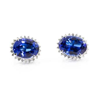 16.05ct Tanzanite and Diamond Earrings