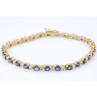 5.60ct Sapphire and Diamond Bracelet