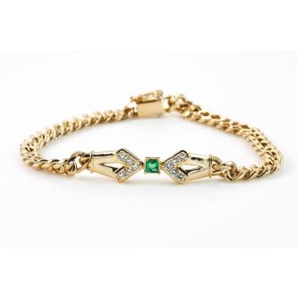0.12ct Emerald and Diamond Bracelet