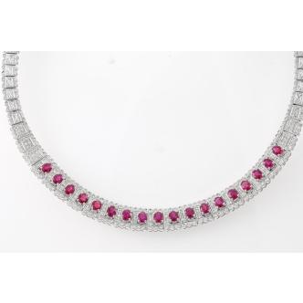 7.50ct Ruby and Diamond Necklace