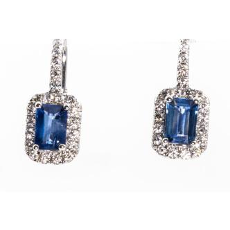 1.22ct Sapphire and Diamond Earrings