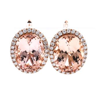 17.60ct Morganite and Diamond Earrings