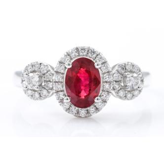 1.00ct Ruby and Diamond Ring