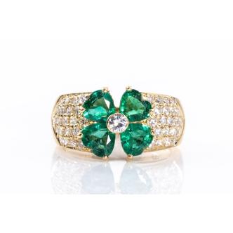 1.61ct Emerald and Diamond Ring