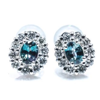 0.33ct Alexandrite and Diamond Earrings