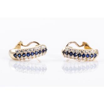0.70ct Sapphire and Diamond Earrings