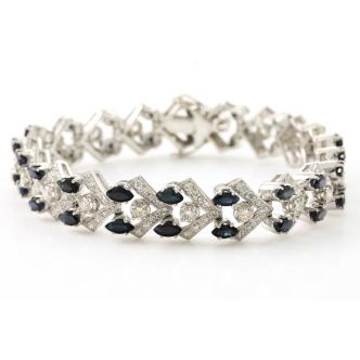 6.50ct Sapphire and Diamond Bracelet