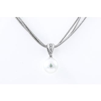 Tasaki Pearl and Diamond Pendant