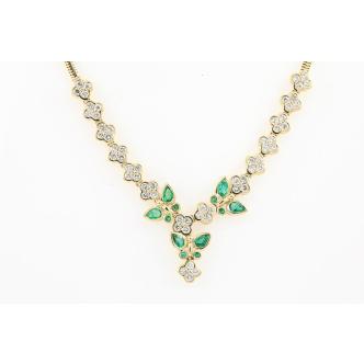 1.22ct Emerald and Diamond Necklace