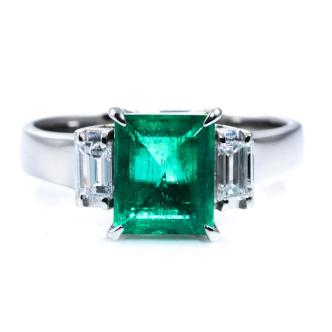 1.12ct Emerald and Diamond Ring