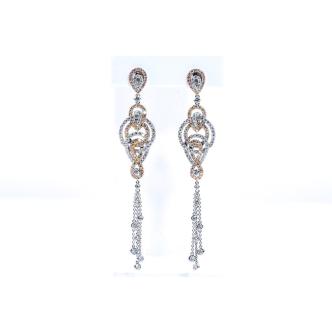 2.35ct Pink and White Diamond Drop Earrings